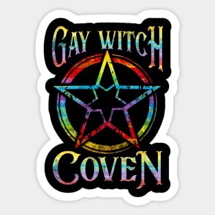 Gay Witch Coven Pentagram for Halloween Sticker